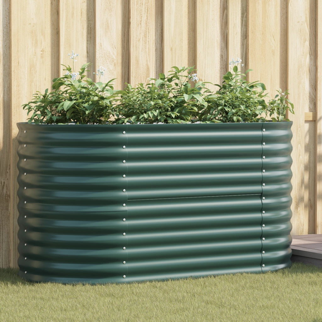 Letto da Giardino Rialzato Verde 160x80x81 cm in Acciaio Galvanizzato