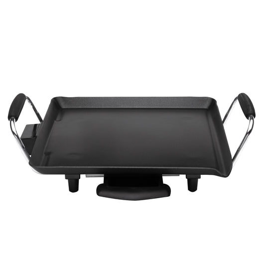 SOGO Griglia Elettrica da Tavolo 1500W – Antiaderente, Termostato Regolabile, Cottura Senza Grassi, Manici in Acciaio, Facile da Pulire