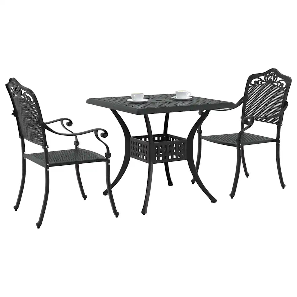 Set di Tavolo da Giardino 3 pcs Nero Alluminio pressofuso 3334741