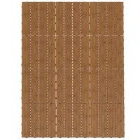 Piastrelle per Terrazza, Set di 12 Pezzi, Superficie Massima 1,08 m², Incastrabili, Installazione Molto Semplice, 30x30x2.5cm Marrone