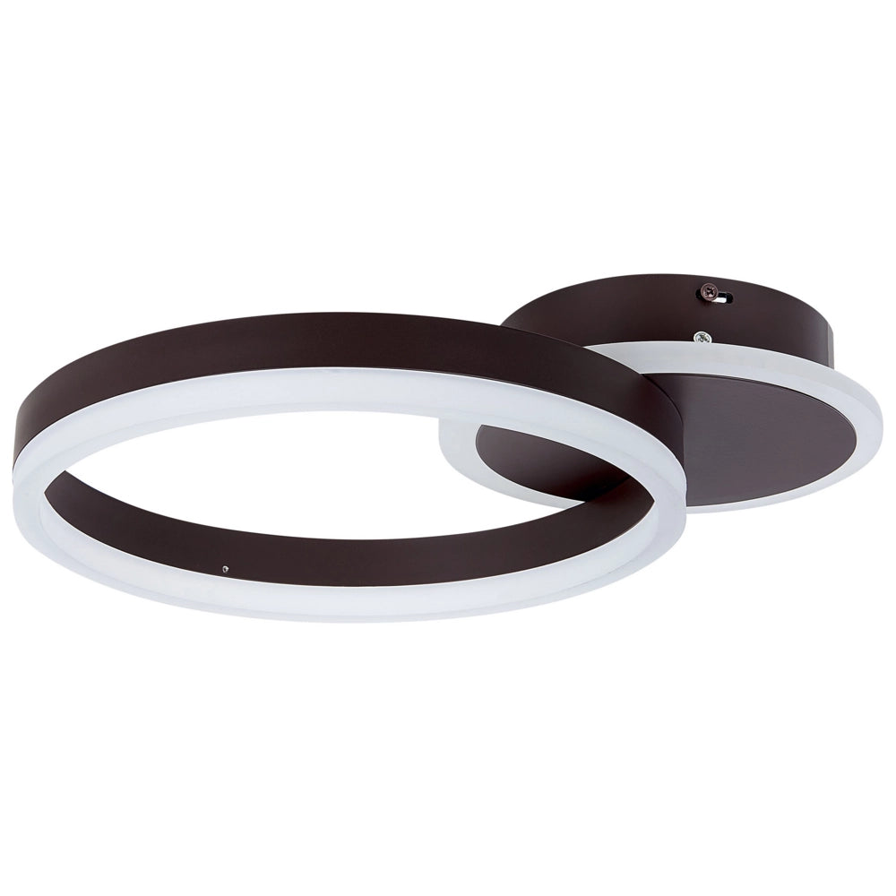 Plafoniera dalla forma circolare con luci LED in metallo marrone glamour minimalista