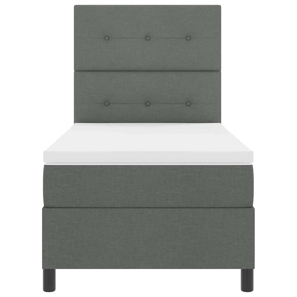 Letto a molle con materasso Grigio scuro 90 x 190 cm Tessuto 3339351
