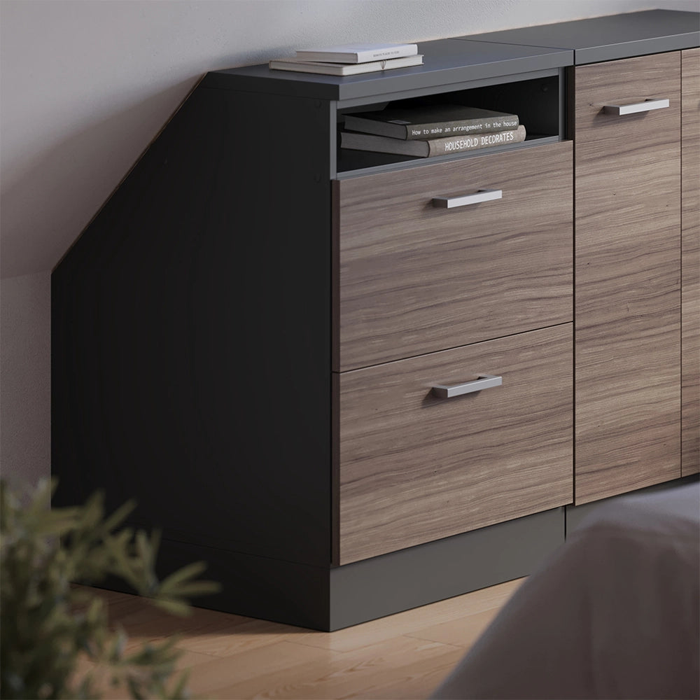 Mobile sottotetto Rion Grigio nobile/Antracite 60 x 83.8 cm con 2 cassetti, carcassa 60 cm profondità Vicco