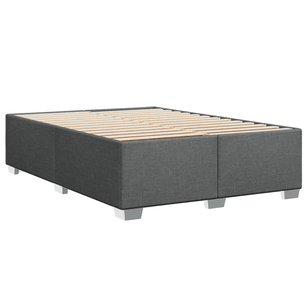 Giroletto a Molle con Materasso Grigio Scuro 140x190 cm Tessuto 3288177