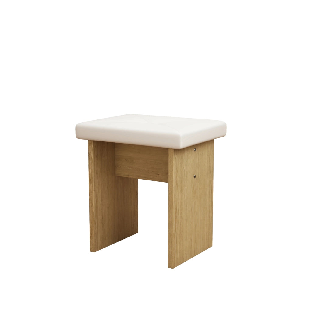 Set tavolo da pranzo pieghevole con 4 sedie; pannello truciolare e PU; bianco effetto rovere