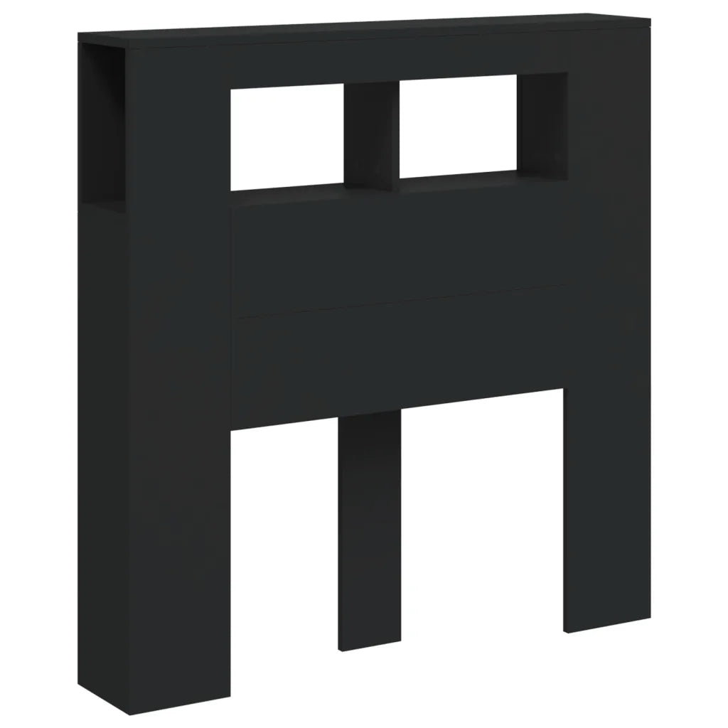 Testiera | Testata LED Nera 100x18,5x103,5 cm Legno Multistrato