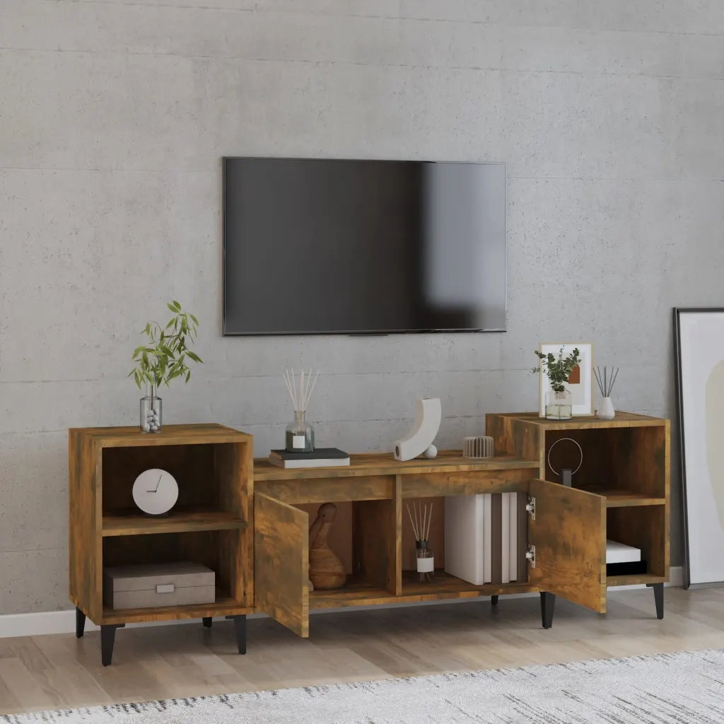 Mobile TV Rovere Fumo 160x35x55 cm in Legno Multistrato cod mxl 27619