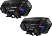 Intercom per Motociclisti - Casco con Intercom - Sistema di Comunicazione - 2 Pezzi - Bluetooth 5.0 - Sistema di Intercom Bluetooth
