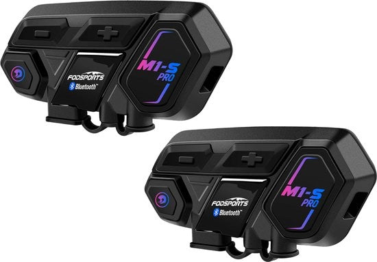 Intercom per Motociclisti - Casco con Intercom - Sistema di Comunicazione - 2 Pezzi - Bluetooth 5.0 - Sistema di Intercom Bluetooth