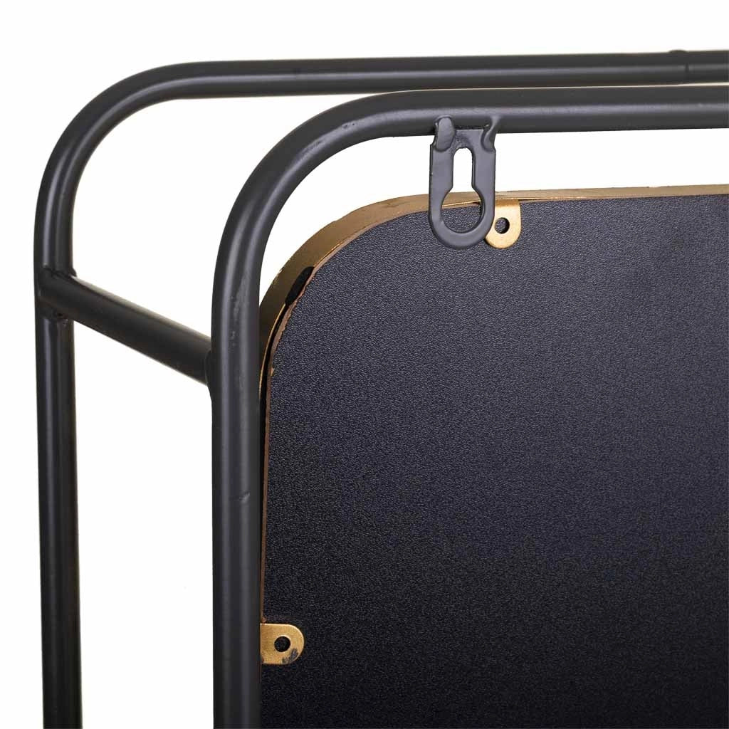 Specchio da parete in metallo nero 40x15x90h