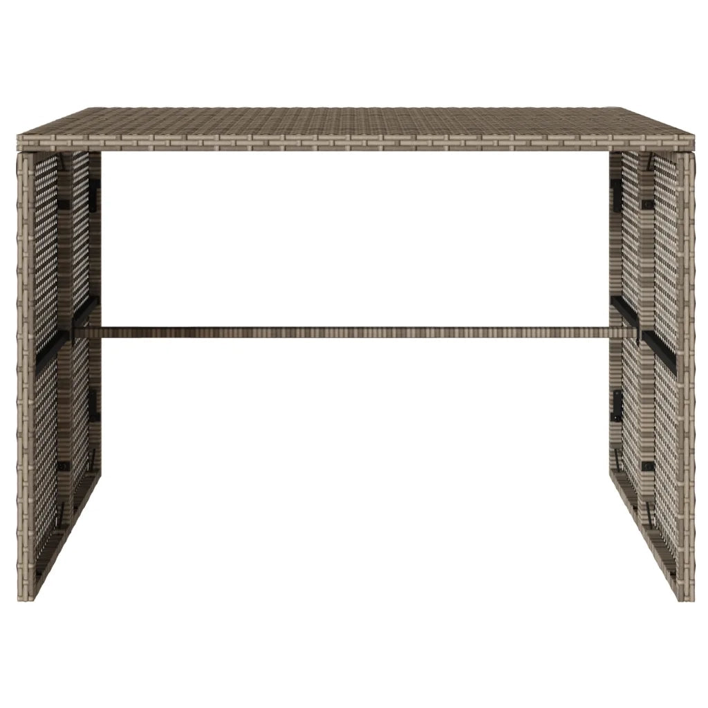 Set da Pranzo da Giardino 3 pz | Set Salotto da Giardino con Cuscini in Polyrattan Grigio