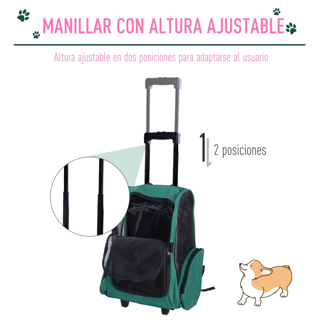 Trasportino 2 in 1 per Mascote ¨C Zephmum ¨C Verde 42x25x55 cm