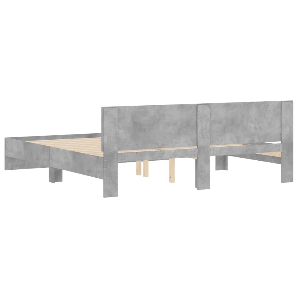 Giroletto con Testiera-Struttura Letto con testiera Grigio Cemento 180x200 cm