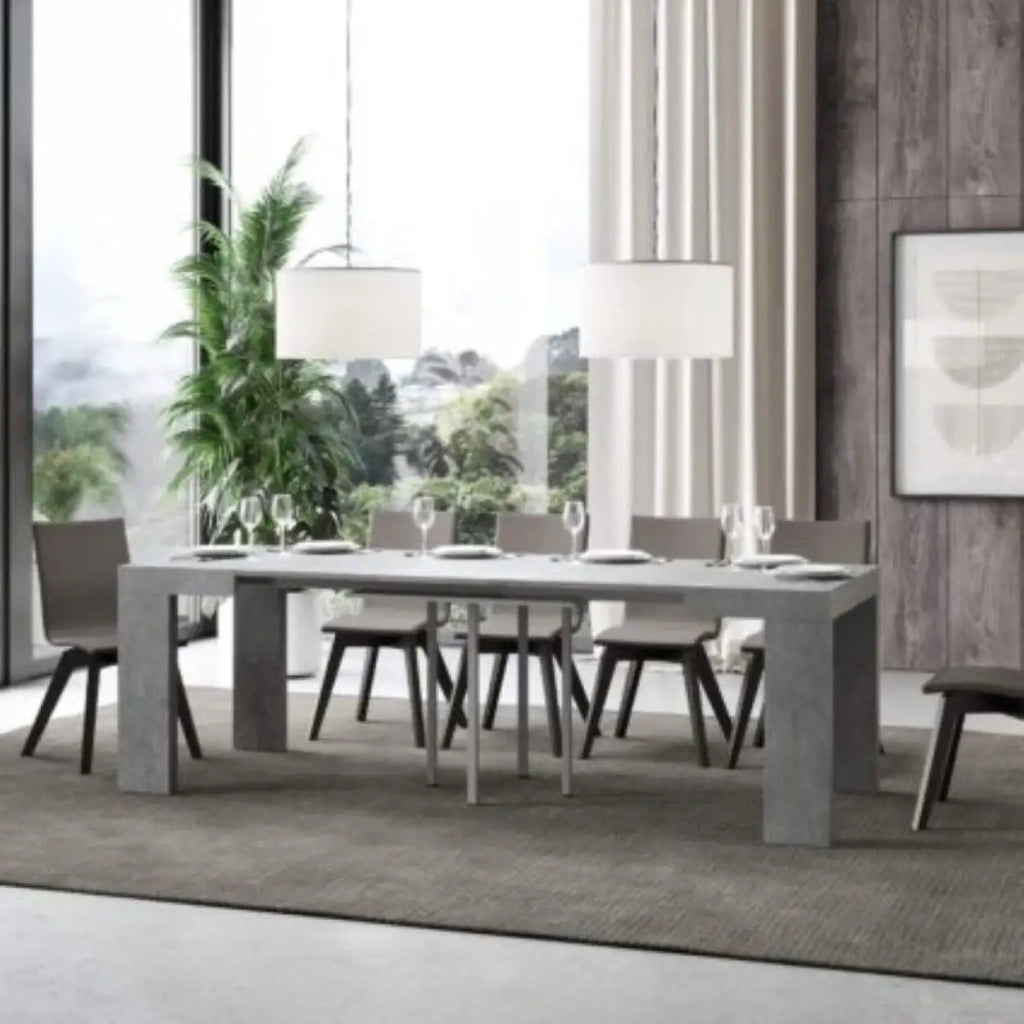 Tavolo allungabile 90/246x90 cm Roxell colore cemento