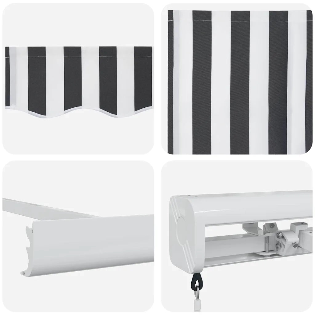 Tenda Retrattile Antracite e Bianca 4,5x3 m Tessuto e Alluminio 3216126