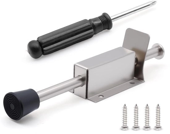 Stoppera per porte in acciaio inossidabile - Buffer per porte - Vastizzatore per porte - Stoppera per porte per interni/esterni - Portaferro - Comando a pedale per comfort - Sostegno per porte