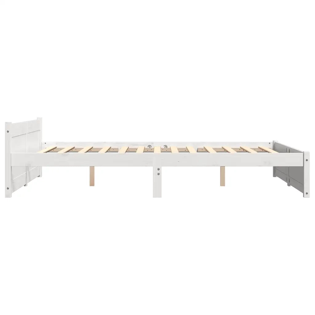 Giroletto-Struttura Letto Bianco in Legno Massello 160x200 cm 580636