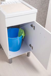 Mobile Lavatoio in ABS 45x50x88 cm 1 Anta Ambrosini Doris Bianco Opaco