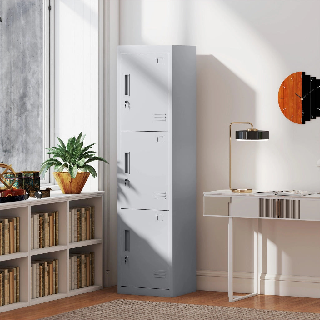 Armadio per Ufficio ¨C zephmum ¨C Grigio Chiaro, Acciaio, 45x38x180 cm