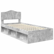 Letto singolo | Letto per adulti | Struttura del letto Calcestruzzo 90 x 200 cm Pino massello