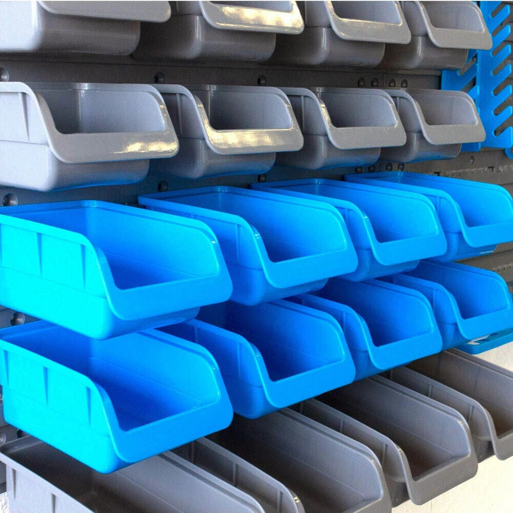 Pannello Parete Porta Utensili 43pz Da Lavoro Con Vaschette E Ganci In Plastica
