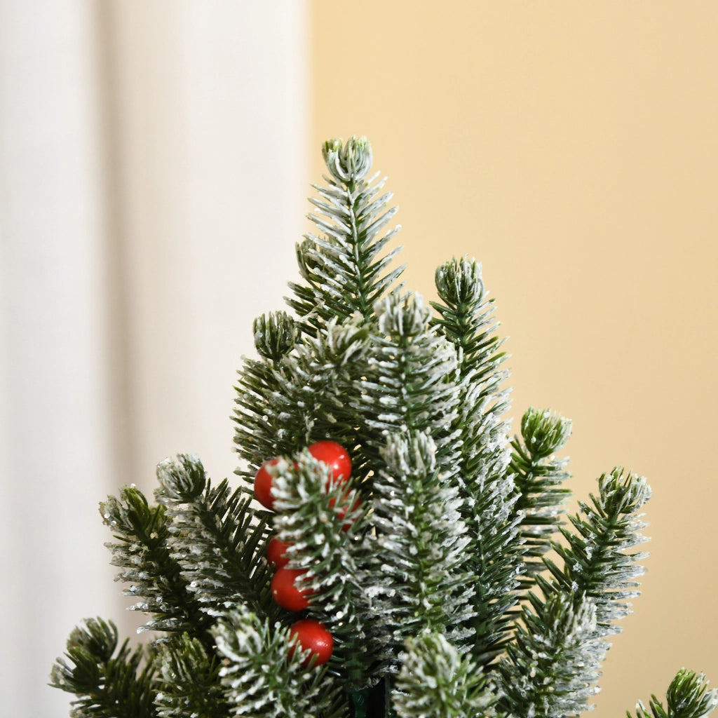 Albero di Natale 50 cm con pigne e bacche rosse ¨C zephmum ¨C vaso incluso