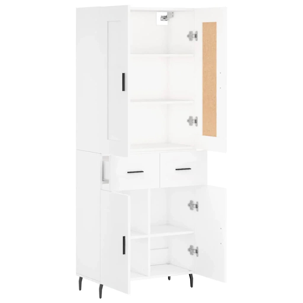Buffet credenza cassettiera armadio mobile contenitore organizer cucina soggiorno salotto alto 69,5 x 34 x 180 cm legno ingegnerizzato bianco 02_0032714