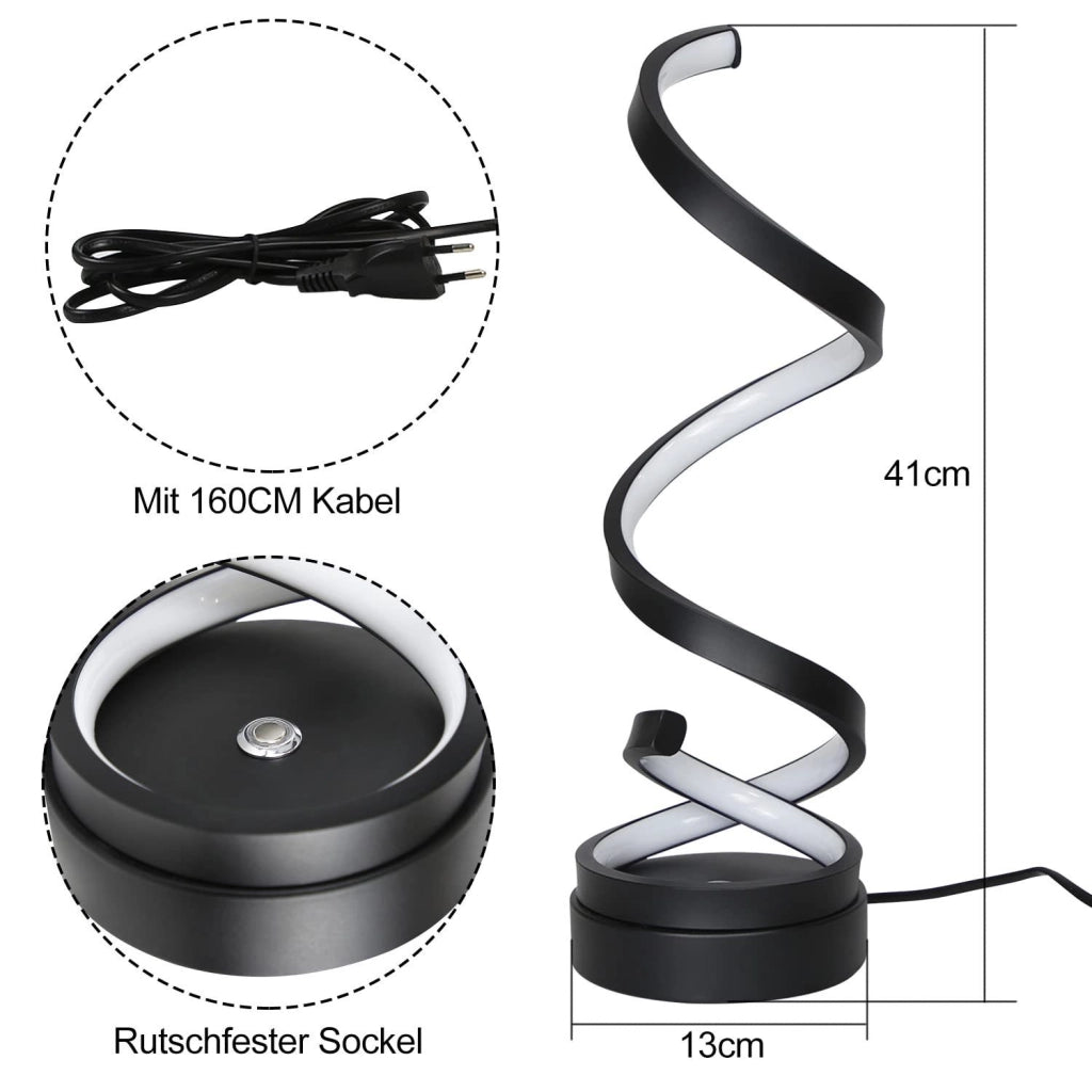 ZMH Lampada da tavolo LED moderna 12W dimmerabile touch a spirale per soggiorno comodino