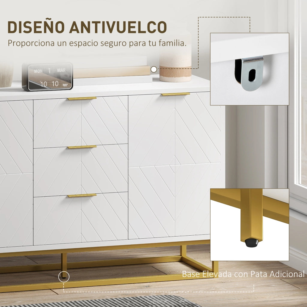 Mobile TV con cassetti e ante ¨C zephmum ¨C bianco 120x40x76 cm