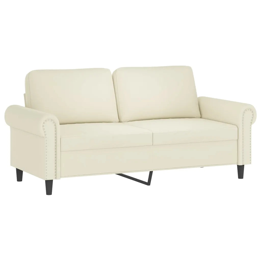 Set di Divani 2 pz con Cuscini Crema in Velluto 3202218