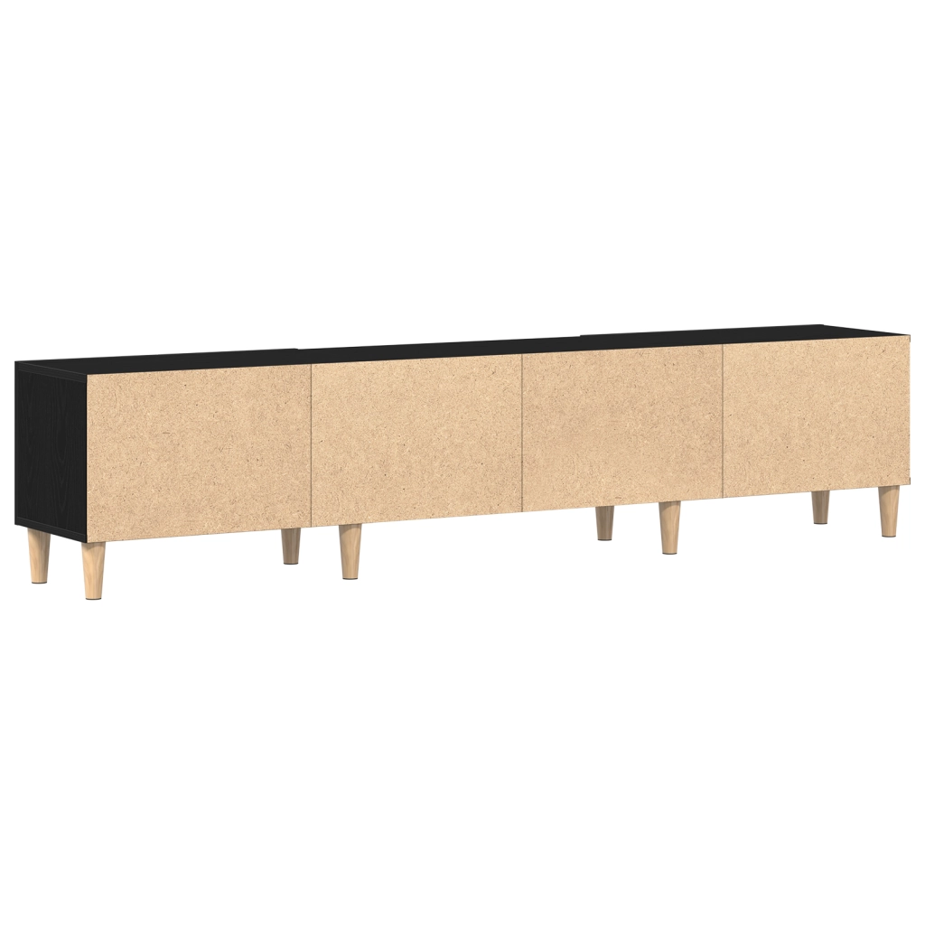 Mobile TV  Nero Rovere 180x31,5x40 cm Legno ingegnerizzato