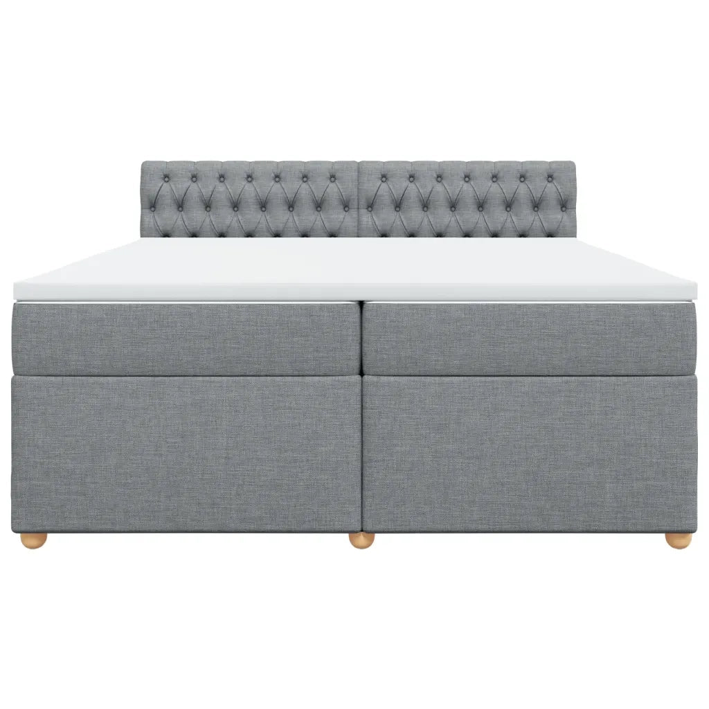 Giroletto a Molle con Materasso Grigio Chiaro 200x200cm Tessuto