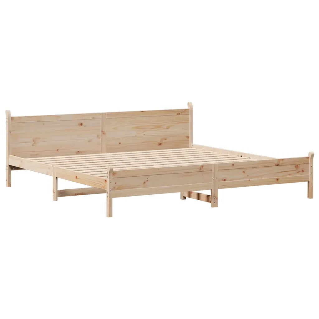 Letto senza Materasso 180x200 cm in Legno Massello di Pino