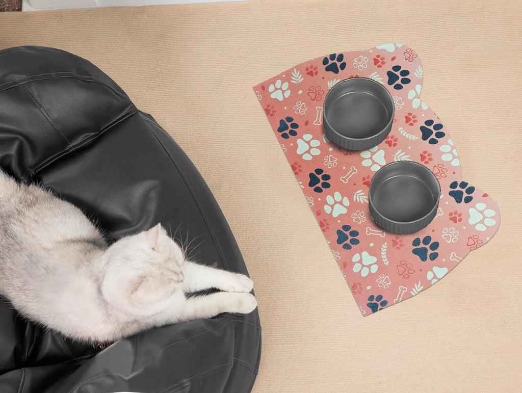 Tappeto Sottociotola Tovaglietta 38x60 Pvc Impermeabile Antiscivolo Cane Gatto Dis.A