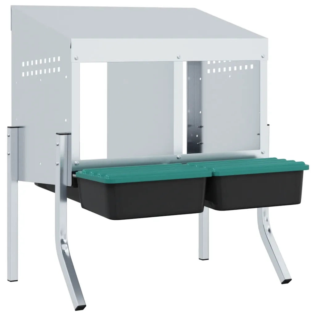 Nido per Galline 2 Scomparti con Gambe in Acciaio Zincato CFW6854236