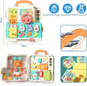 Busy Board Interattivo per Bambini da 1 a 3 Anni - Tavolo di Attività Interattivo, Tavolo Motorio con Musica e Luce, Giocattolo Sensoriale - Ideale Regalo di Natale e Capodanno