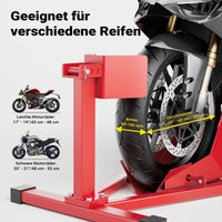 Cavalletto alzamoto per ruota anteriore, pneumatici da 17-21 pollici con larghezza 60-160 mm