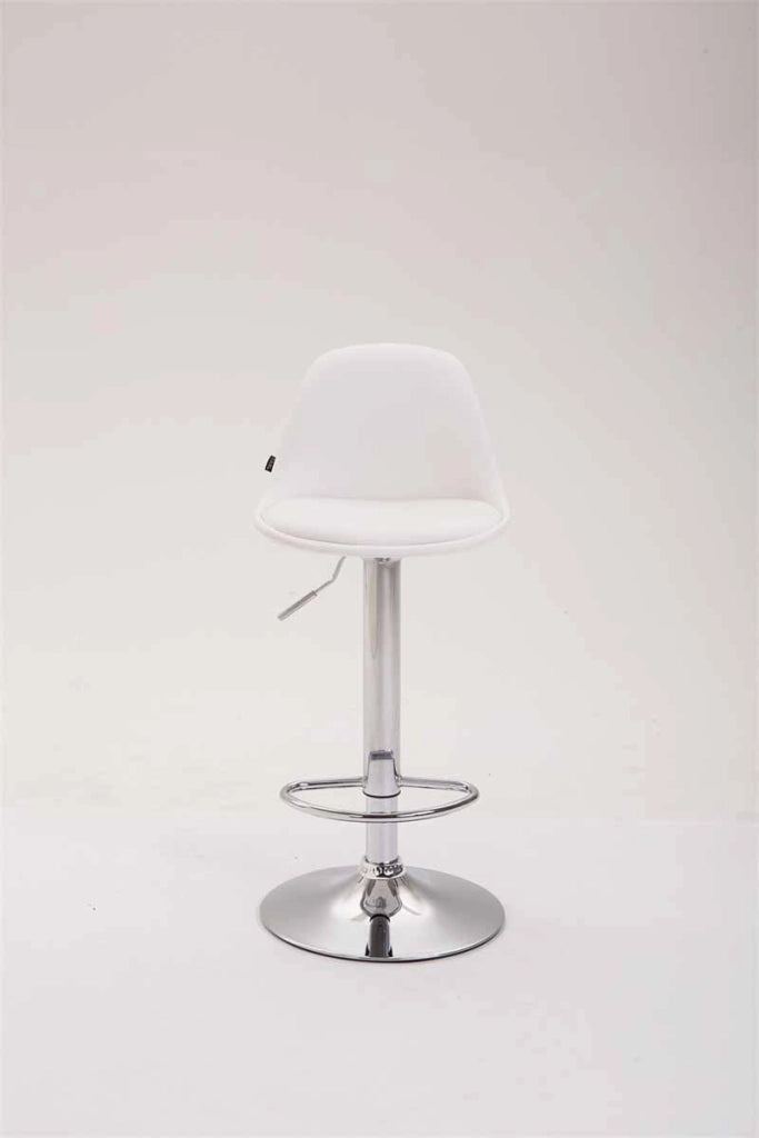 Sgabello di design KIEL in similpelle cromo,bianco
