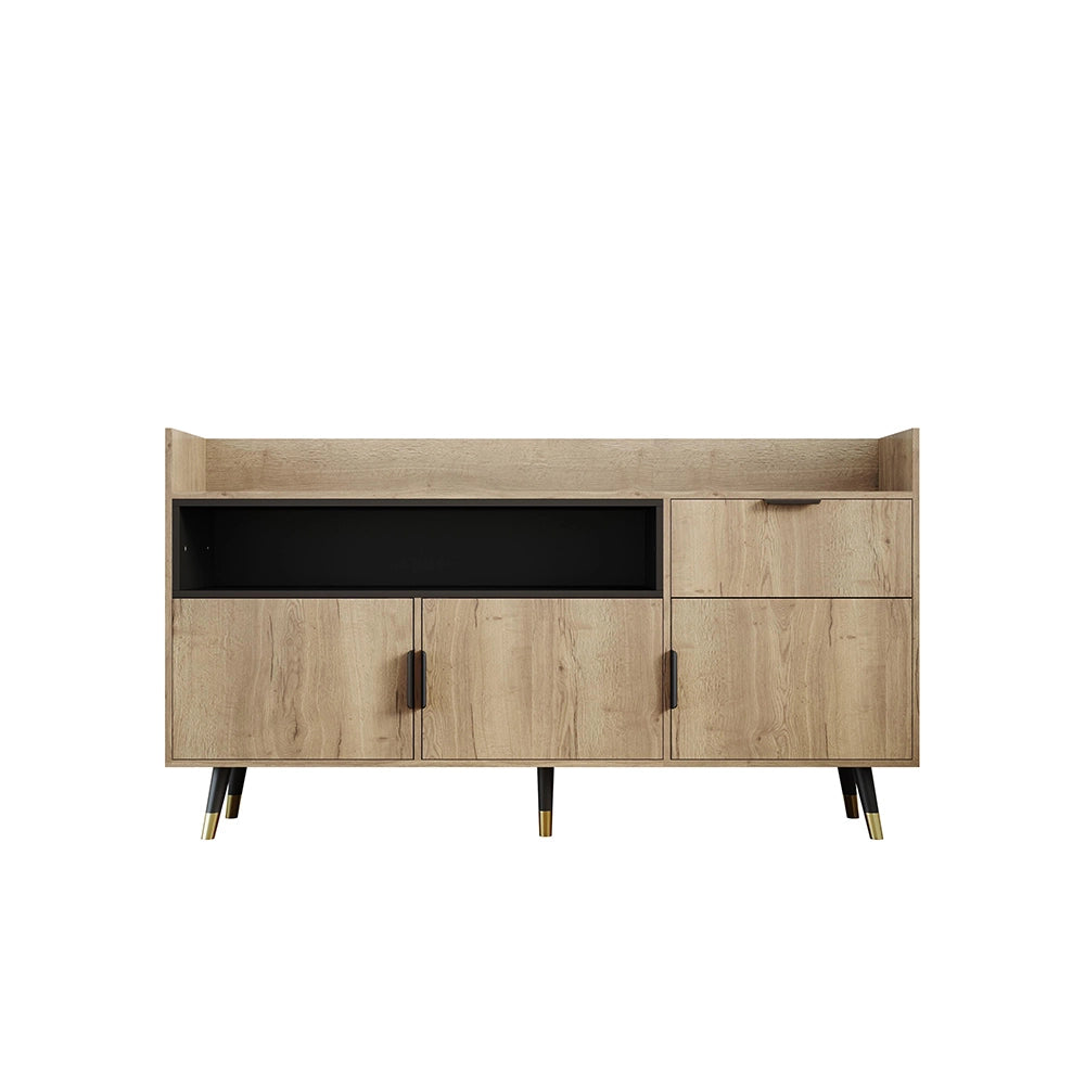 Buffet moderno minimalista - Xylo - Ripiani aperti, cassetti pratici, ante battenti