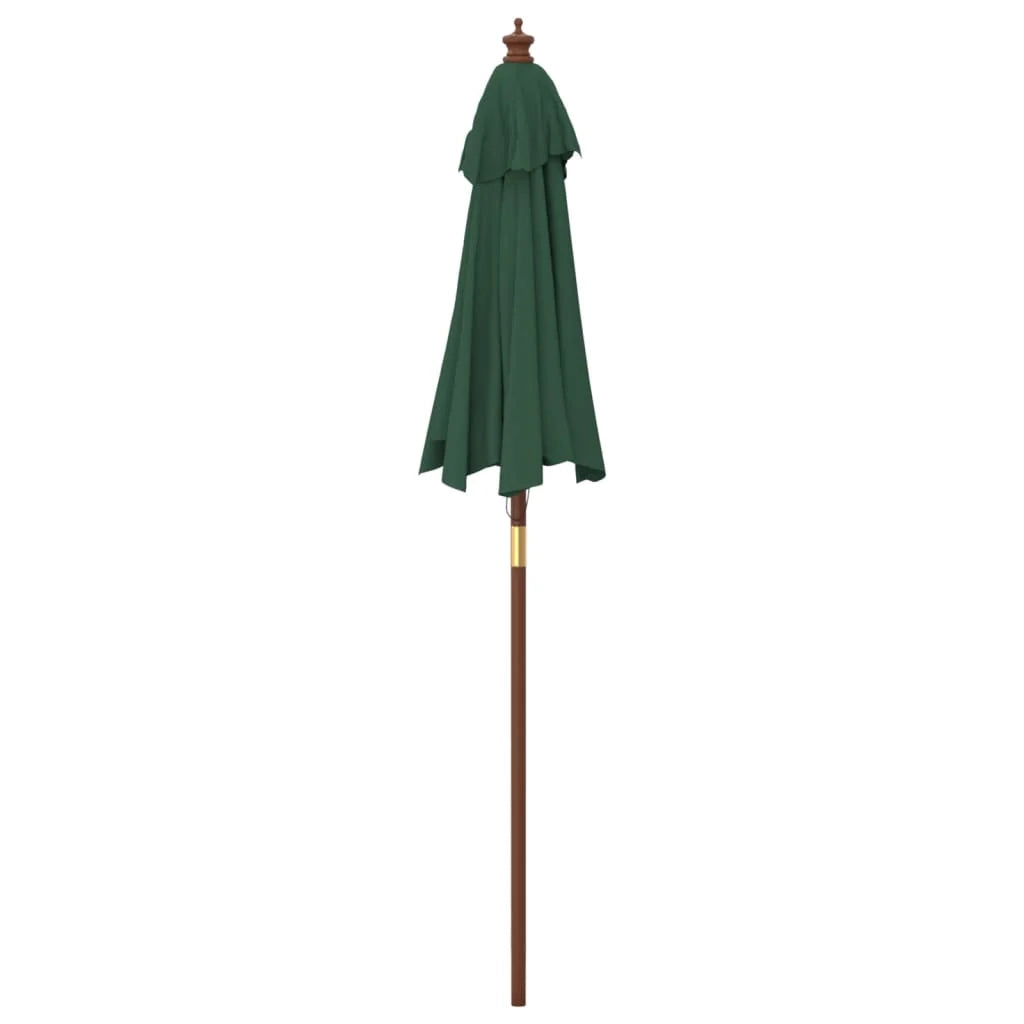 Ombrellone da giardino con palo in legno 196 x 231 cm verde 02_0008367
