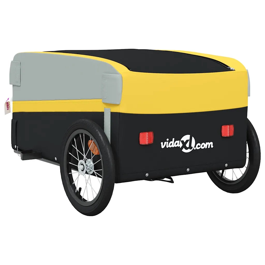 Rimorchio da Bici Nero e Giallo 45 kg in Ferro 94043