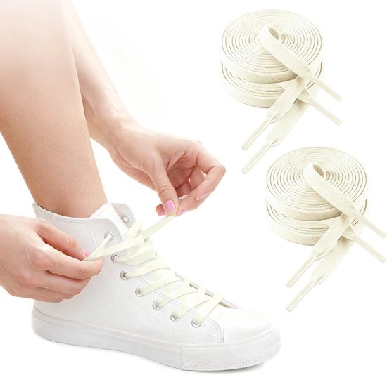 Viti in poliestere per sneaker 150 cm - 8 mm - 4 viti - viti per sneaker - viti sportive di alta qualità - parti di ricambio per viti sportive - viti per scarpe da sport e casual in canvas bianco