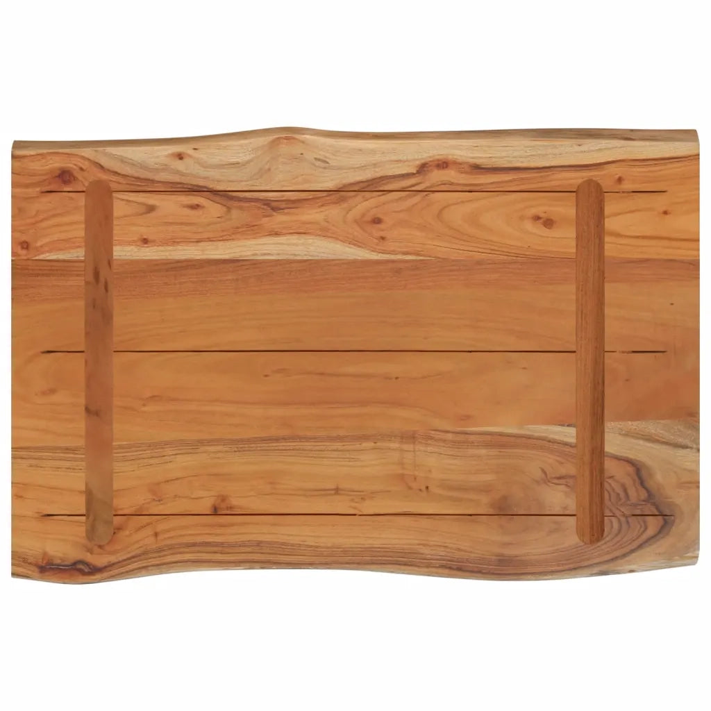 Piano Tavolo 60x40x2,5 cm Rettangolare Legno Acacia Bordi Vivi 370608