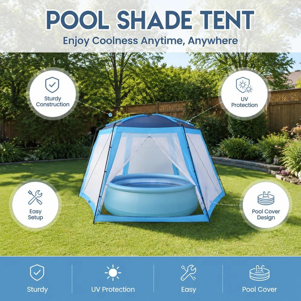 Pool Tent 660x580x250 Cm Blue