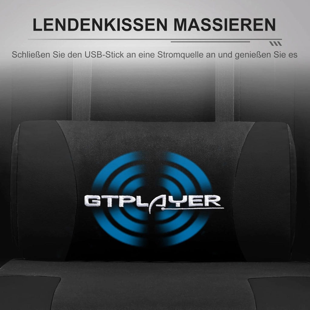 Sedia da ufficio da gaming, in tessuto, ergonomica, con poggiapiedi, poggiatesta lombare, imbottita, sedia girevole