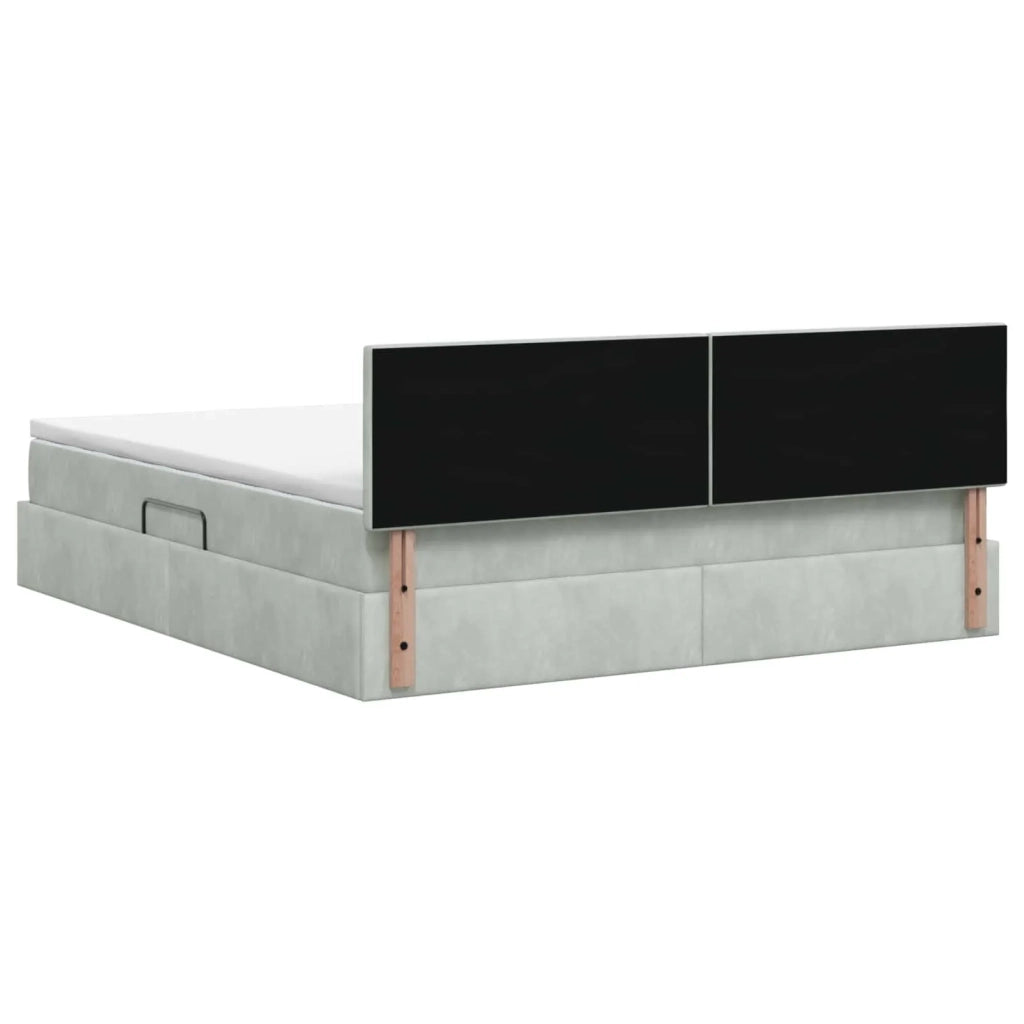 Letto con Contenitore Grigio Chiaro 160 x 200 cm Velluto 3458817