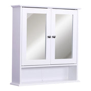 ARMADIETTO PENSILE DA BAGNO CON SPECCHIO BIANCO 56 X 13 X 58 CM