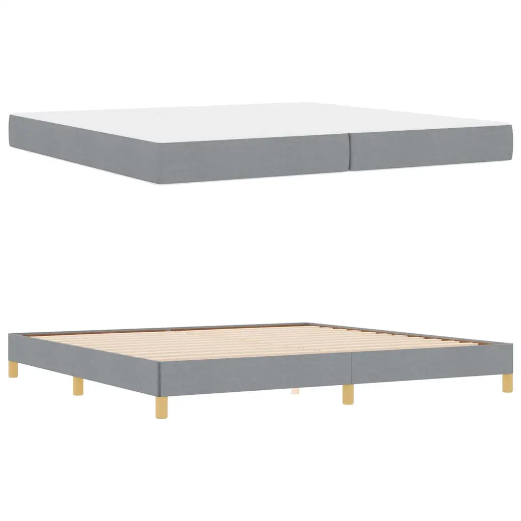vidaXL Letto a molle Grigio chiaro e Marrone 200 x 200 cm