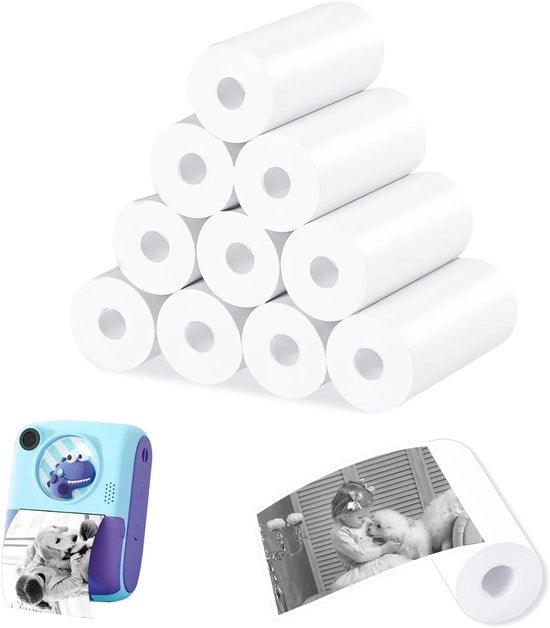 10 rotoli di carta termica bianca per fotocamera e miniprinter (57 x 25 mm) - ideale per foto, stampa e uso creativo