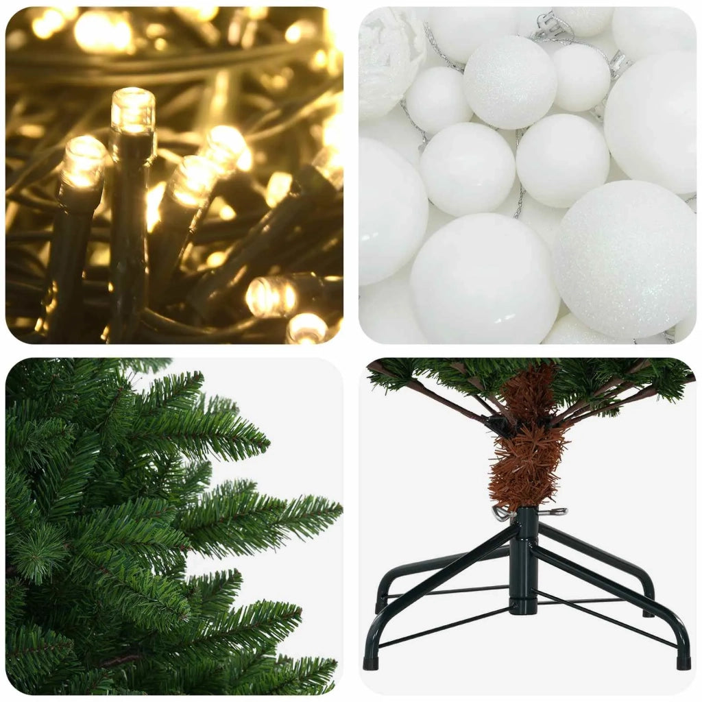 Albero di Natale Artificiale con Palline 150 cm 150 LED 3461381